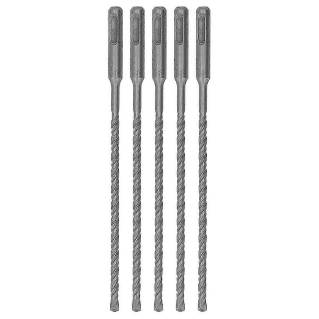 5PCS Impact Drill Bits with Carbide Tip Rotary Hammer Bit 2 Flute Spiral Bits for Brick Concrete 210mm 6mm / 0.24in
