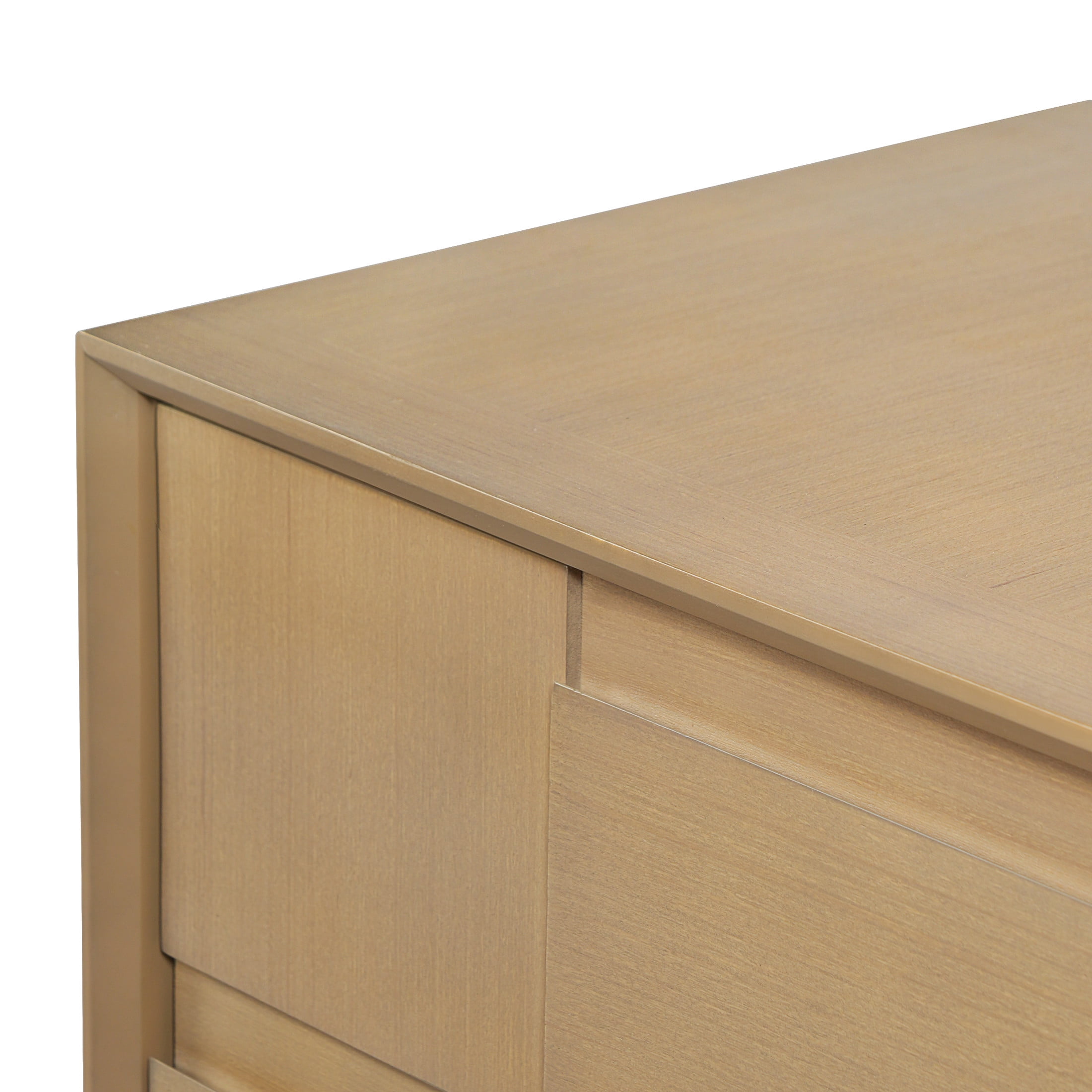 Christopher Knight Home Modern Mid-Century Nightstand with 2 Drawers, Unique Geometric Design, Natural, Set of 2