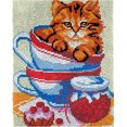 thumbnail image 1 of Rug Making Latch Hooking Kit | Coco having Breakfast (3 sizes), 1 of 11