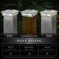 thumbnail image 2 of Solar Post Caps Outdoor - 6x6 Aluminum Fence Lights - Warm White LED - Set of 2 - Garden Post Light, 2 of 9