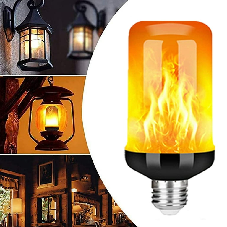 pack LED Flame Light Bulbs, Upside Down Effect Flickering Light E27 Socket for Halloween Christmas Outdoor Home Decor - Walmart.com