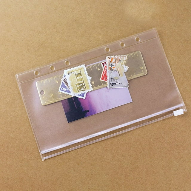 A5 A6 A7 PVC Transparent File Card bag A6 Storage Bag Zipper Case Organizer for Notebook