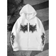 thumbnail image 2 of Unisex Y2K Zip Up Hoodie Gothic Print Hooded Sweatshirt Oversized Hooded Cardigan Sweat Jacket Emo Alternative Clothes, 2 of 4