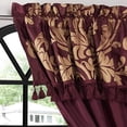 thumbnail image 3 of 4-piece Floral Jacquard Window Curtain Drape Set with Jacquard Woven Fabric for Bedroom, Living Room, Dinning Room, 3 of 5