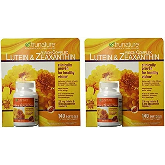 Trunature Vision Complex Lutein and Zeaxanthin Supplement, 140 Count (2 Packs)