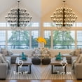 thumbnail image 4 of 90-Light Black Modern Farmhouse Chandelier - Adjustable Hanging Rustic Pine Cone Light Fixture for Dining Room, Foyer, or Bedroom, 4 of 9
