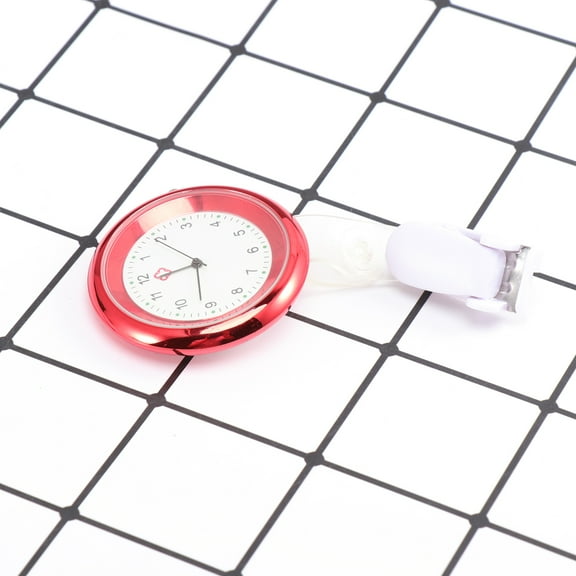 ROSENICE Nurse Watch Brooch 1Set Red Round Alloy with Nail On Design for Medical Personnel