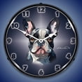 thumbnail image 2 of Collectable Sign and Clock French Bulldog  LED Lighted Premium Wall Clock, 2 of 6