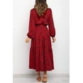 thumbnail image 2 of Women's Boho Leopard Print Ruffle Long Sleeve V Neck Casual Flowy Party Maxi Dress, 2 of 6