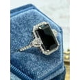 thumbnail image 3 of Engagement Ring 14K White Gold Plated 3Ct Emerald Lab-Created Black Diamond, 3 of 4