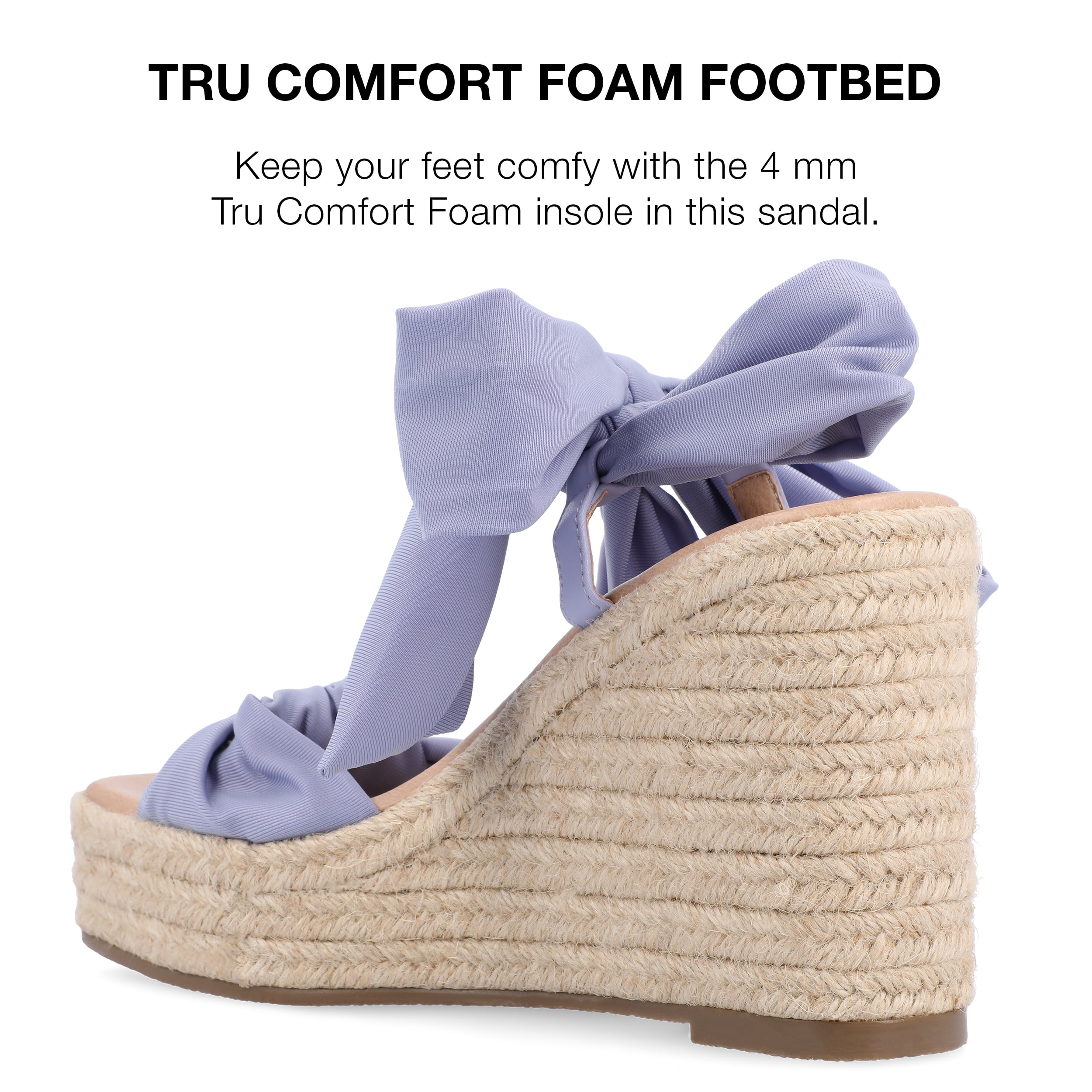 Journee Collection Womens Surria Ankle Tie Open Square Toe Wedge Sandals