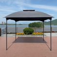 thumbnail image 3 of Hassch 10x10ft Patio Garden Gazebo Canopy Outdoor Gazebo Tent With Curtains, Gray, 3 of 10