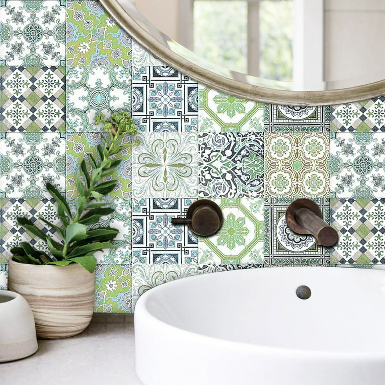Gerich Mosaic Wall Tile Sticker, 7.9 DIY Art Home Decorations Stick on  Tiles Decals Splashback for Kitchen Decor Bathroom Ideas Peel and Stick  Backsplash Tile Paint 10 Pcs 