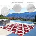 thumbnail image 3 of Red Geometric Outdoor Rug for Patio/Deck/Porch, Non-Slip Large Area Rug 3 x 5 Ft, Vintage Rhombus Circle Texture Indoor Outdoor Rugs Washable Area Rugs, Reversible Camping Rug Carpet Runner, 3 of 8