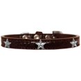 thumbnail image 1 of Silver Star Widget Croc Dog Collar Chocolate Size 16, 1 of 1