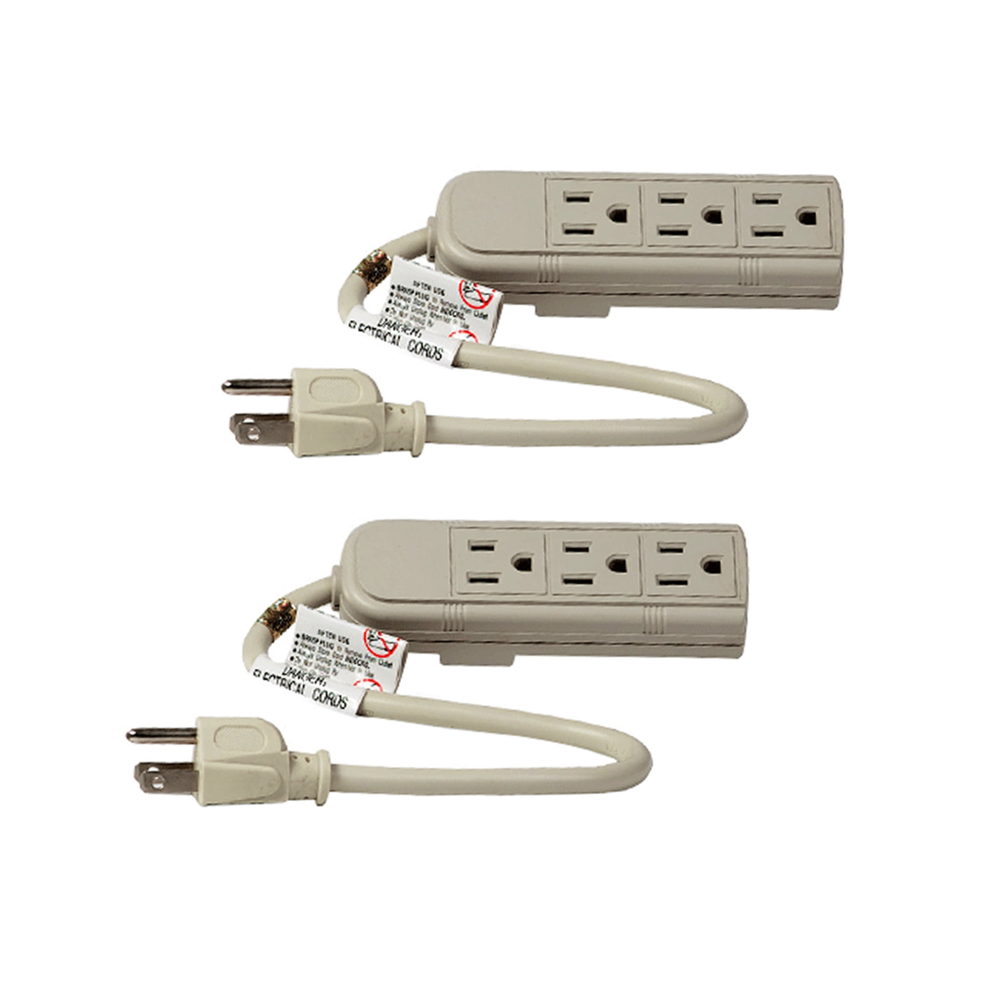 Uninex Power Strip Grounded Power Extension Cord 3Outlet-1ft-13A/125V/1625W 