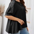 thumbnail image 3 of Kadahis Women's Plus Size Blouse Round Neck Work Ruffle half sleeve Tops, 3 of 5