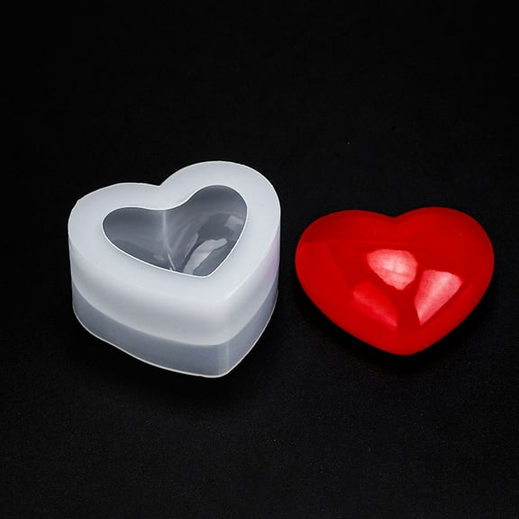 Silicone Molds Resin Casting Molds For UV Resin Epoxy Resin Jewelry Making Heart White 48x53x26mm