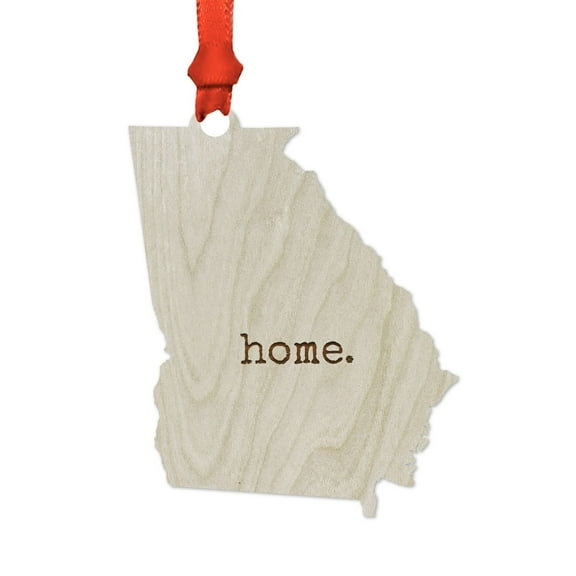 Laser Engraved Wood US State Christmas Ornament, home., Florida, Includes Ribbon and Gift Bag