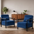 thumbnail image 3 of Accent Chair with Hidden Storage, LEGAHOME Antique Blue Modern Arm Chair for Living Room, Comfy Corduroy Reading Armchair for Bedroom, with Solid Wood Leg for 250lbs Weight Capacity, 3 of 9
