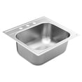 thumbnail image 4 of Moen GS181953Q 1800 Series 25-inch 18 Gauge Drop-in Single Bowl Stainless Steel Kitchen or Bar Sink, 9-inch Depth, Featuring QuickMount, 4 of 6