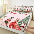 thumbnail image 3 of Manfei Cartoon Elf Princess Bed Sheets, Fairy Tale Nutcracker King Sheets, Christmas Tree Gift Sheet Set, Luxury Bedroom Decor, 4 Pieces, 3 of 7