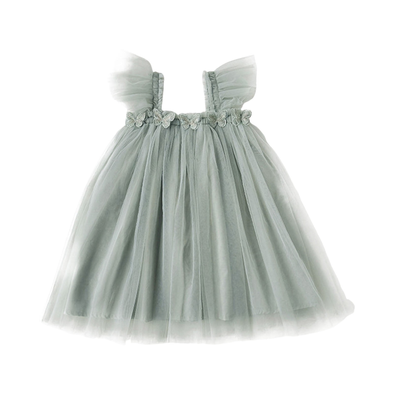 Landzoo One Robe de Fête pour Filles Tout-Petits Manches Volantes Robe de Fête de Danse Vêtements Belle Mode Mignonne Robe pour Enfants