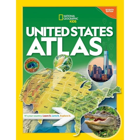 Ngk Atlases National Geographic Kids United States Atlas, 7th Edition, (Paperback)