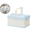 thumbnail image 1 of Plastic Storage Bin with Lid Small Foldable Plastic Basket Storage Basket for Kitchen Office Bedroom Desktop Home Decor, 1 of 5