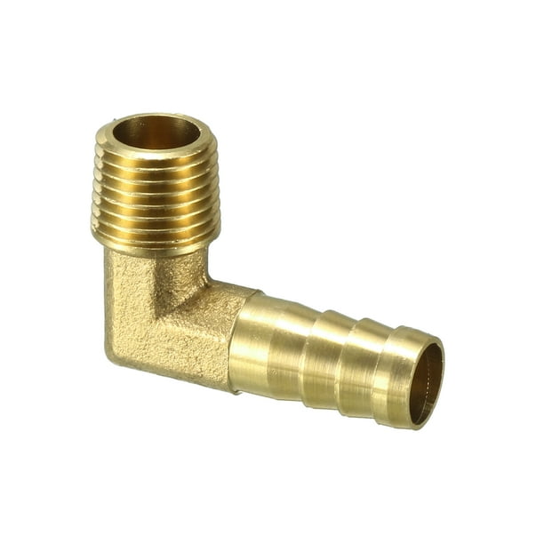 Brass Barb Hose Fitting 90 Degree 10mm Barbed x 1/4 PT Male Pipe