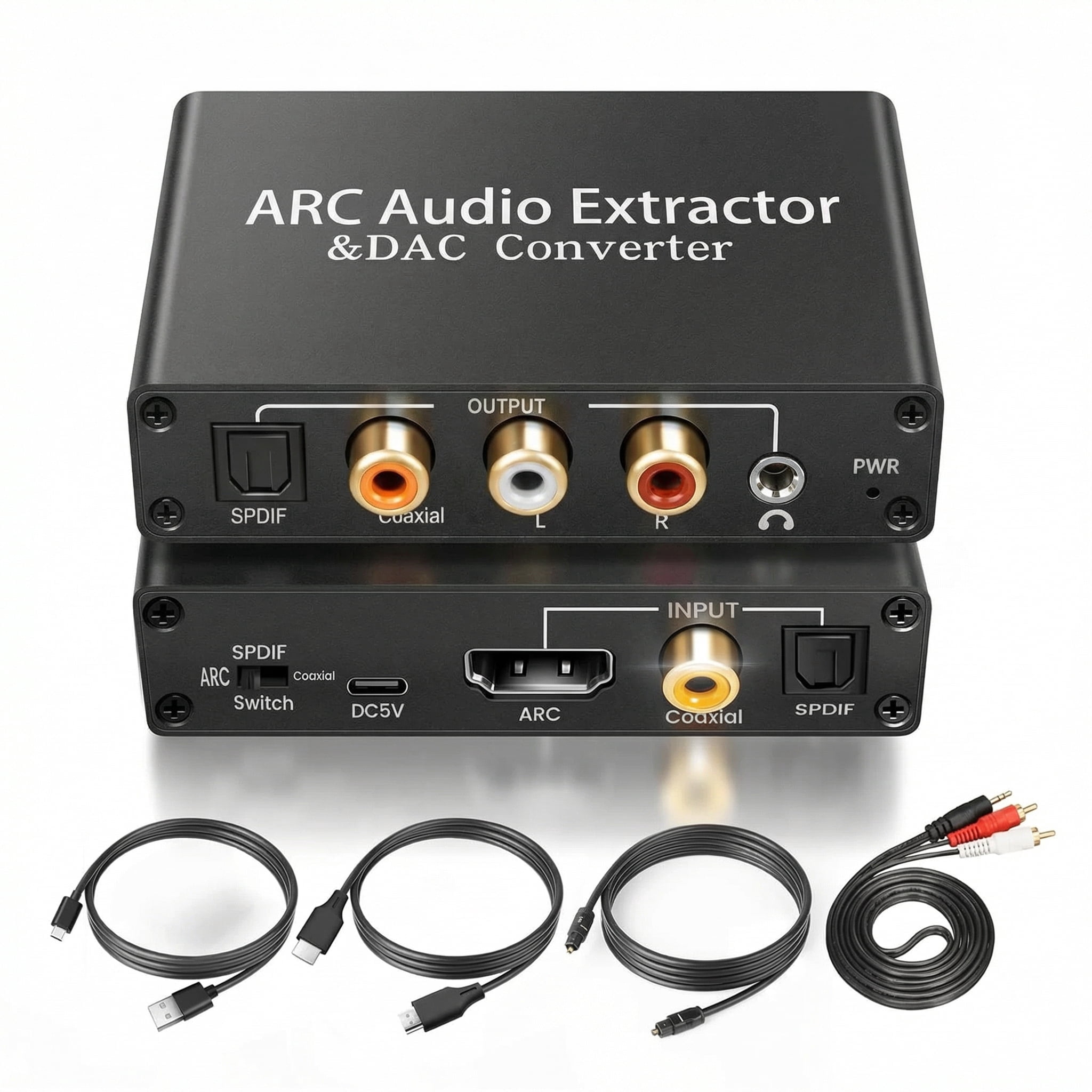 AUTOUTLET 192kHz DAC Digital to Analog Audio Converter 7ft/2.1m