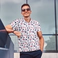thumbnail image 3 of Kdxio Sailing Marine Travel Print Men's Short Sleeve Polo Shirt,Midweight Men's Shirt, 3 of 6