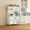 thumbnail image 2 of Kitchen Pantry Cabinet, Tall Storage Cabinet with Glass Doors & Adjustable Shelves, for Kitchen, Living Room, Dinning Room, White, 2 of 9
