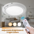 thumbnail image 5 of Saker Magnetic Ceiling Light, 8000mAh Battery Operated LED Ceiling Lamp with Remote Control, 3 CCT Dimmable 3000K/4000K/6000K, Magnetic Mount for Closet Hallway Garage Laundry Room (3 Sets), 5 of 8