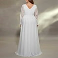 thumbnail image 7 of SMihono Womens Lace V Neck Dress Long Sleeve Plus Size Ball Gown Floor Length Formal Evening Dresses for Curvy Women White XXXL, 7 of 7