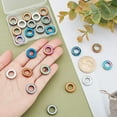 thumbnail image 3 of 24Pcs 6 Colors PVD Vacuum Plating Non-magnetic Synthetic Hematite Linking Rings Donut Mixed Color 14x4mm Inner Diameter: 8.5mm 4pcs/color, 3 of 6