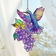 thumbnail image 5 of Stained Glass Hummingbird Suncatcher, Ruroz 8 inch Stained Glass Window Hanging Yard Décor with Flowers, Sun Catcher for Home Decor, Garden, Patio Bird Window Art Gift for Nature and Bird Lovers, 5 of 7