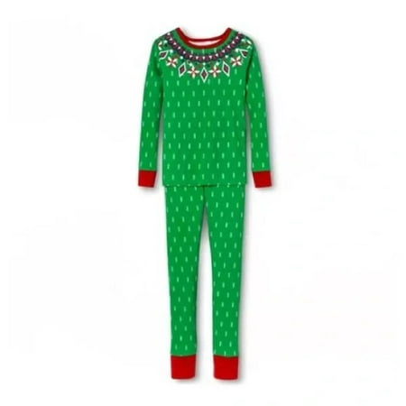 

Wondershop Unisex Toddler s Snuggle Fit Fairisle 2-Pc Pajama Set- (Green 3T)