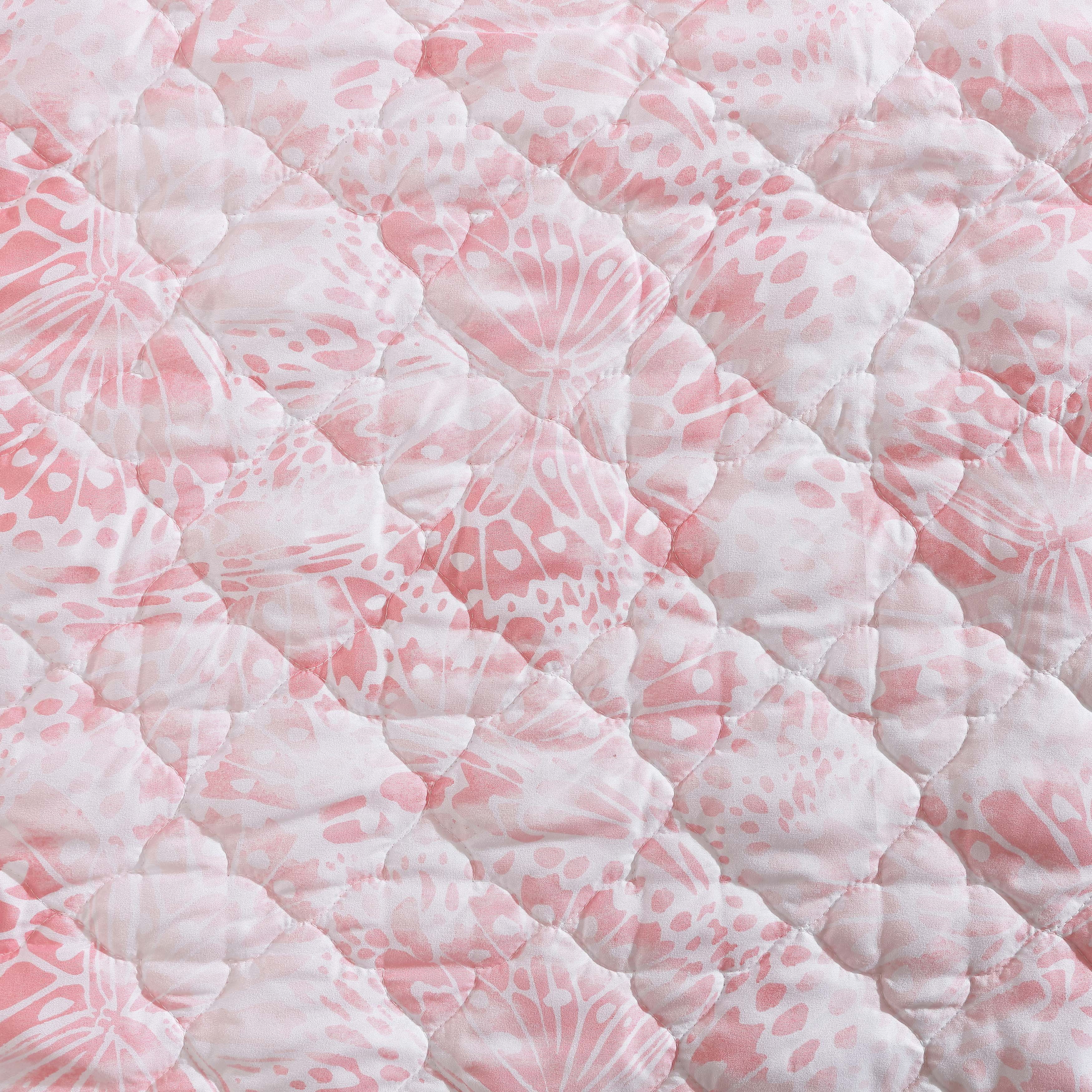 Betsey Johnson Butterfly Ombre Pink Brushed Microfiber Twin Quilt Set