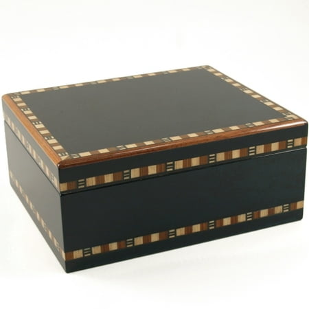Birdseye Maple Jewelry Box - Indigo Blue Birdseye Maple Inlay Cigar Humidor 50 Count