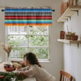 thumbnail image 6 of Colorful Striped Kitchen Valances for Windows 42x12 Inch Kitchen Curtains Valances Rod Pocket Boho Rainbow Stripes Abstract Lines Bathroom Window Valances for Window Treatment Decor, 6 of 6
