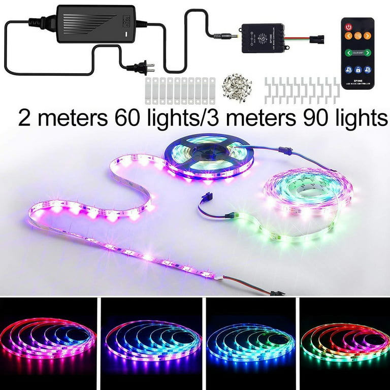 Fancy LED Strip Lights 5050 RGB Music Sync Bluetooth for Rooms TV Bar  Remote 2 Meters 60 Lights 