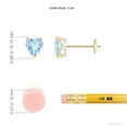 thumbnail image 2 of ANGARA Natural Aquamarine Solitaire Heart Stud Earrings in 14K Yellow Gold for Women (Size-5mm) | March Birthstone, Birthday, Anniversary, Jewelry Gift for Women | Natural Aquamarine Earrings, 2 of 7