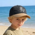 thumbnail image 2 of Krdevn Dinosaur Embroidery Two Tone Washed Kids Baseball Cap Adjustable Lightweight Outdoor Sun Hat for Toddler Boys Girls, 2 of 5