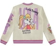 thumbnail image 3 of Looney Tunes Lola Bunny Varsity Bomber Jacket - Little and Big Girl Sizes 4-16, Ivory/Hot Pink, 10-12, 3 of 9