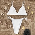 thumbnail image 4 of Aayomet Bikini Ensembles pour Femmes Bikini Simple Perle Élégante Unie (Blanc, m), 4 of 5