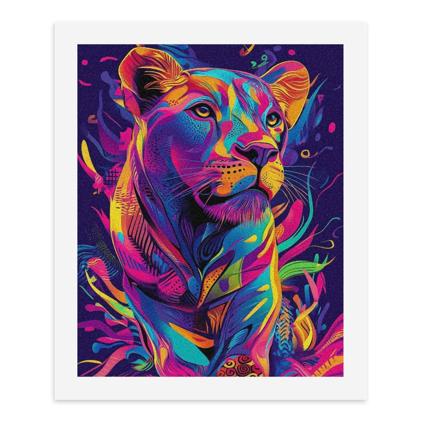 Paint By Numbers Kit for Adults Beginner - DIY Vibrant Lion Pop Art Illustration Canvas Painting Kits for Adults, Frameless Paint By Number for Adults for Home Wall Decor 16x20 Inch