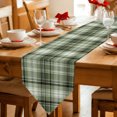 thumbnail image 2 of Sage Green Buffalo Plaid Table Runner Linen Burlap Table Runner 72 Inches Long Farmhouse Modern Striped Dresser Scarves for Kitchen Island Coffee Dining Room Party Wedding Holiday Decor 14"x72", 2 of 8