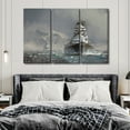 thumbnail image 1 of TISHIRON 3PCS Framed Canvas Wall Art Set,42"x28" Bismarck Battleship Canvas Art Decor, 1 of 7