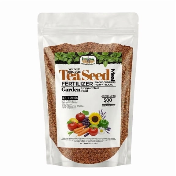 Old Cobblers Farm™ Wicked Organics Tea Seed Meal Strong Roots, Vibrant Blooms & Healthy Harvests (5 lbs | 10 lbs | 15 lbs | 20 lbs)(5lbs)